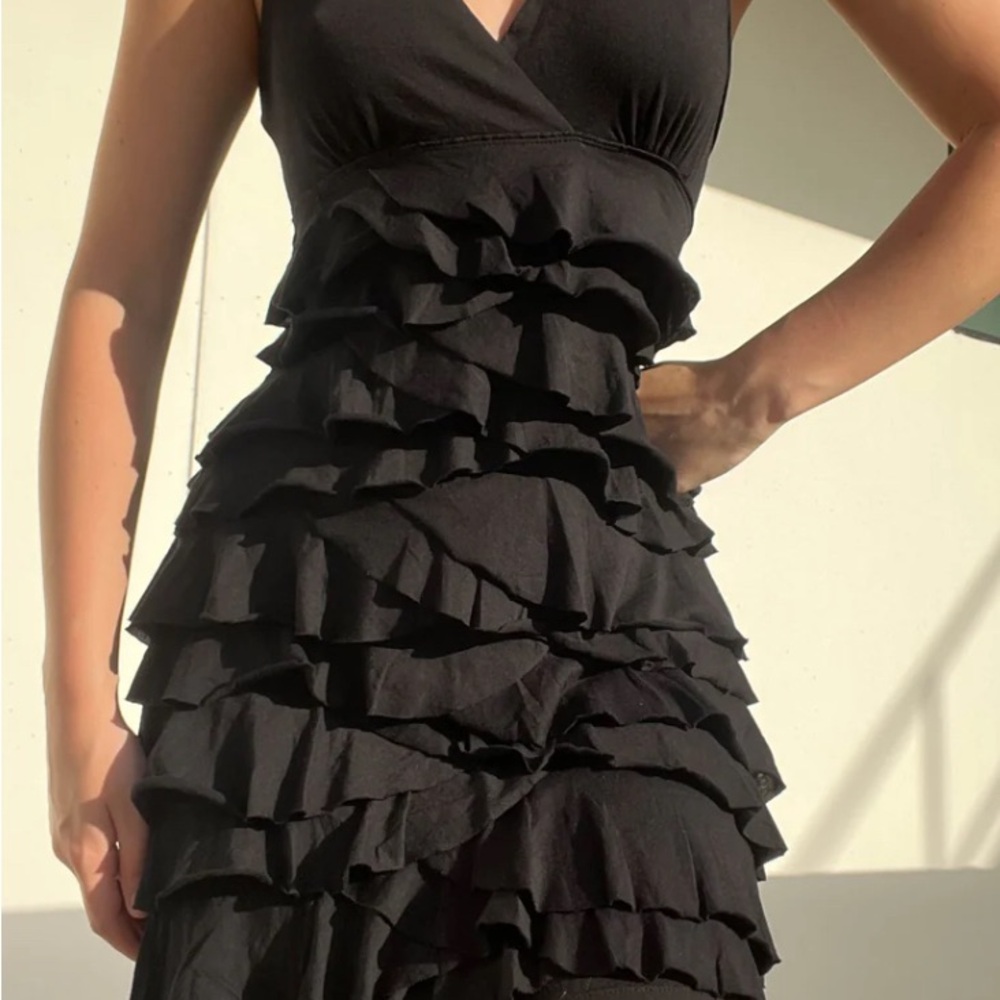 Express Black Ruffle Dress Medium